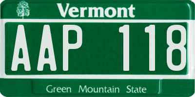 VT license plate AAP118
