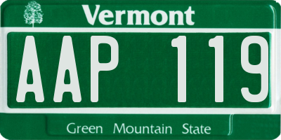 VT license plate AAP119