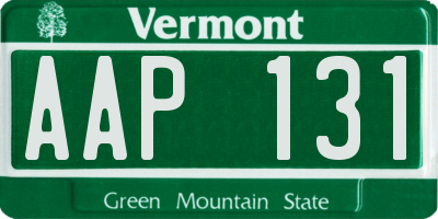 VT license plate AAP131