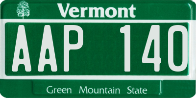 VT license plate AAP140