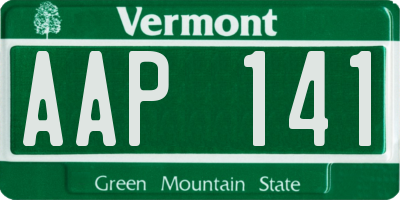 VT license plate AAP141