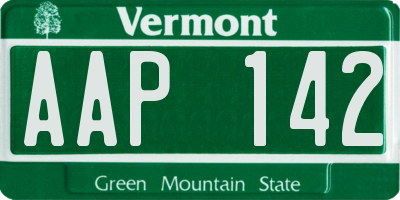 VT license plate AAP142