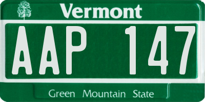 VT license plate AAP147