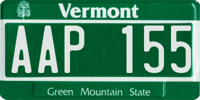 VT license plate AAP155