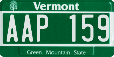 VT license plate AAP159