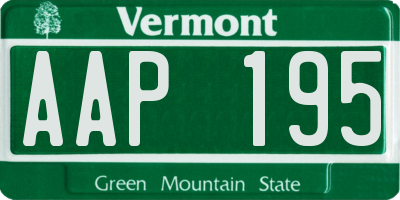 VT license plate AAP195