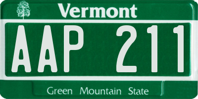 VT license plate AAP211