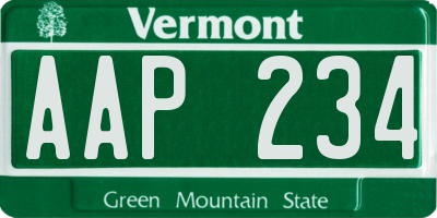 VT license plate AAP234