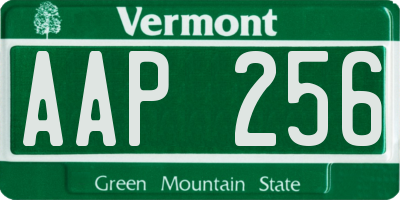 VT license plate AAP256