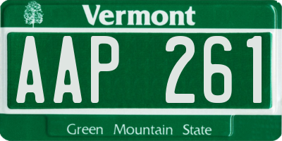 VT license plate AAP261