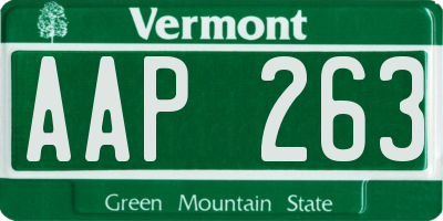 VT license plate AAP263