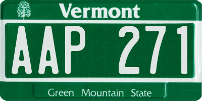 VT license plate AAP271