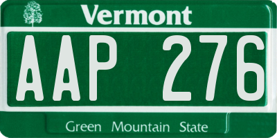 VT license plate AAP276