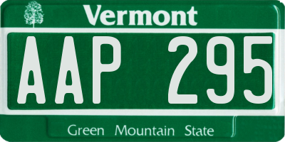 VT license plate AAP295