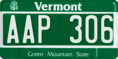 VT license plate AAP306