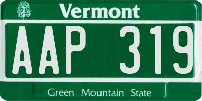 VT license plate AAP319