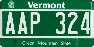 VT license plate AAP324