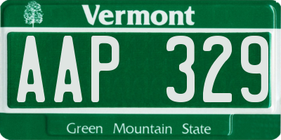 VT license plate AAP329