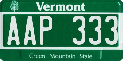 VT license plate AAP333