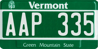 VT license plate AAP335