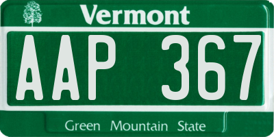 VT license plate AAP367