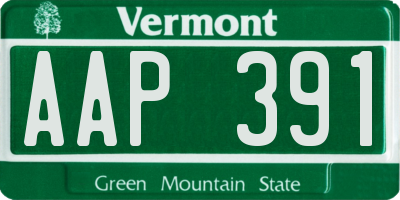 VT license plate AAP391