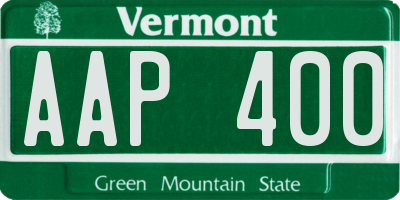 VT license plate AAP400