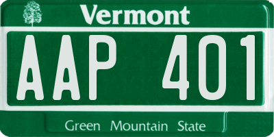 VT license plate AAP401