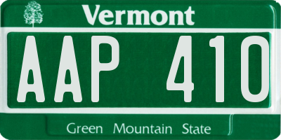 VT license plate AAP410