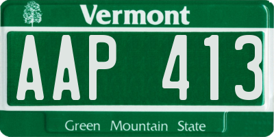 VT license plate AAP413