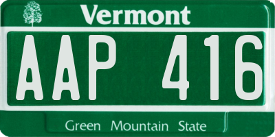 VT license plate AAP416