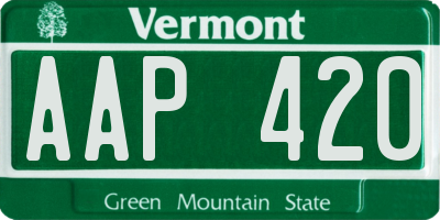 VT license plate AAP420