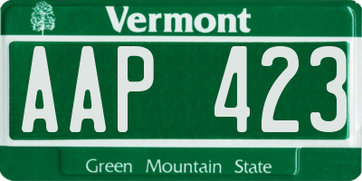 VT license plate AAP423