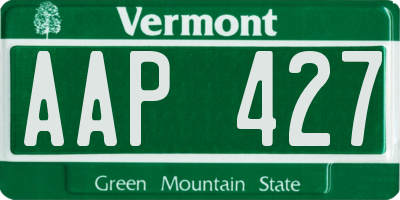 VT license plate AAP427