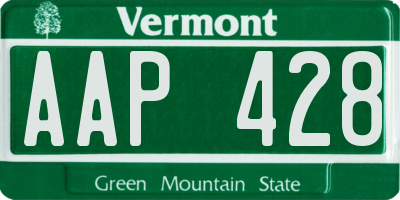 VT license plate AAP428