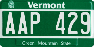 VT license plate AAP429