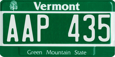VT license plate AAP435