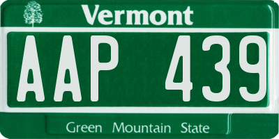 VT license plate AAP439