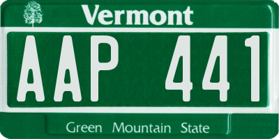 VT license plate AAP441