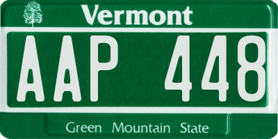 VT license plate AAP448