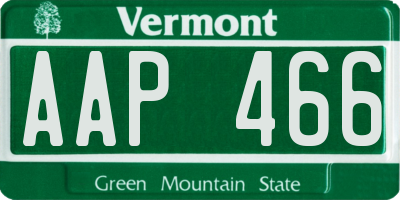 VT license plate AAP466