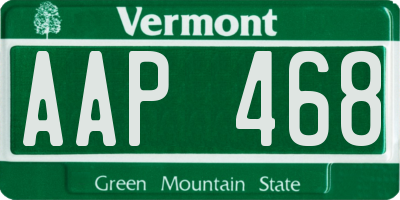 VT license plate AAP468