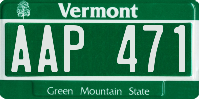 VT license plate AAP471