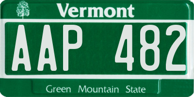 VT license plate AAP482