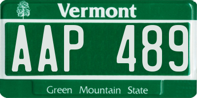 VT license plate AAP489