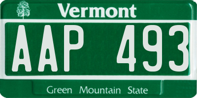 VT license plate AAP493