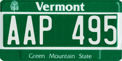 VT license plate AAP495
