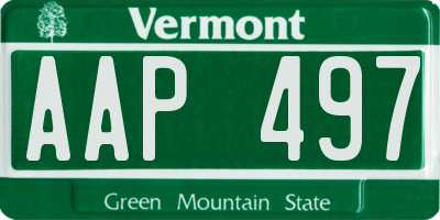 VT license plate AAP497
