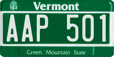 VT license plate AAP501