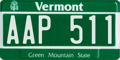 VT license plate AAP511